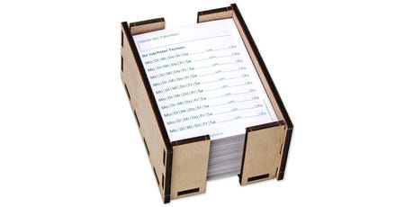 Terminzettelbox Birkenholz DIN A7